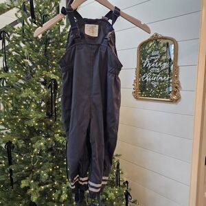 Zara BabyBoy Outerwear RUBBERIZED WATER-RESISTANT OVERALLS Sz 2/3